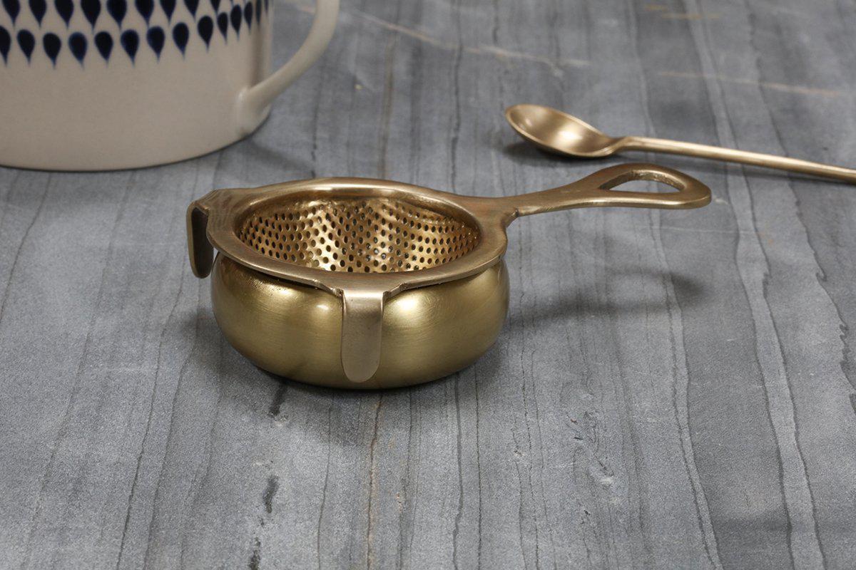 Nkuku Antique Brass Tea Strainer