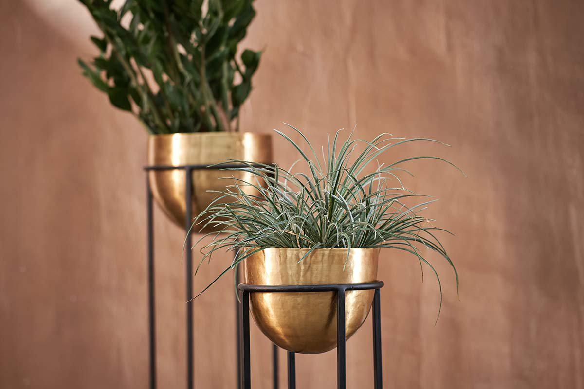 Nkuku Atsu Brass Planter Stand