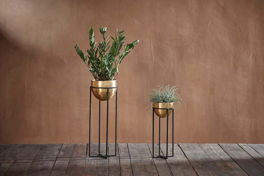 Nkuku Atsu Brass Planter Stand
