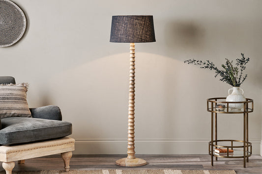 Nkuku Avisa Mango Wood Floor Lamp