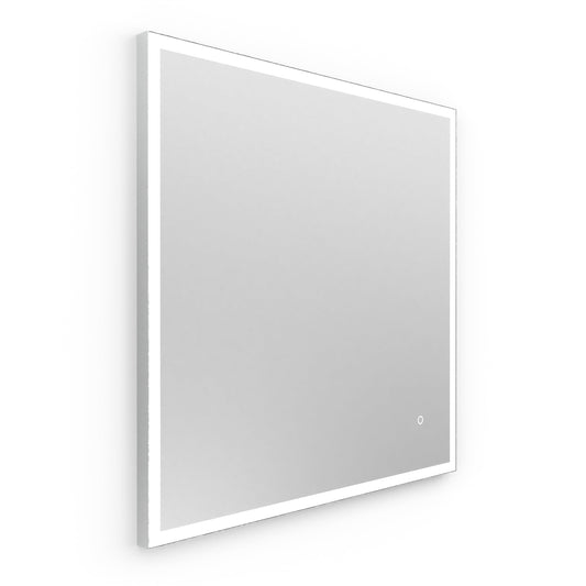 Origins Living Tate Light Square Mirror 70x70cm Polished Aluminium