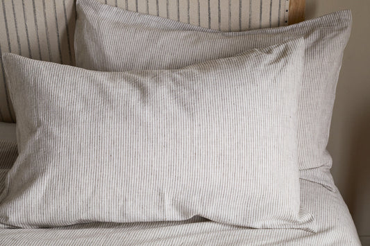 Nkuku Borba Hemp & Cotton Housewife Pillowcases Espresso