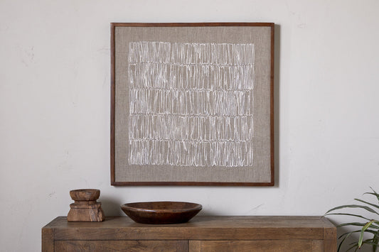 Nkuku Birala Hand Stitched Wall Art Natural