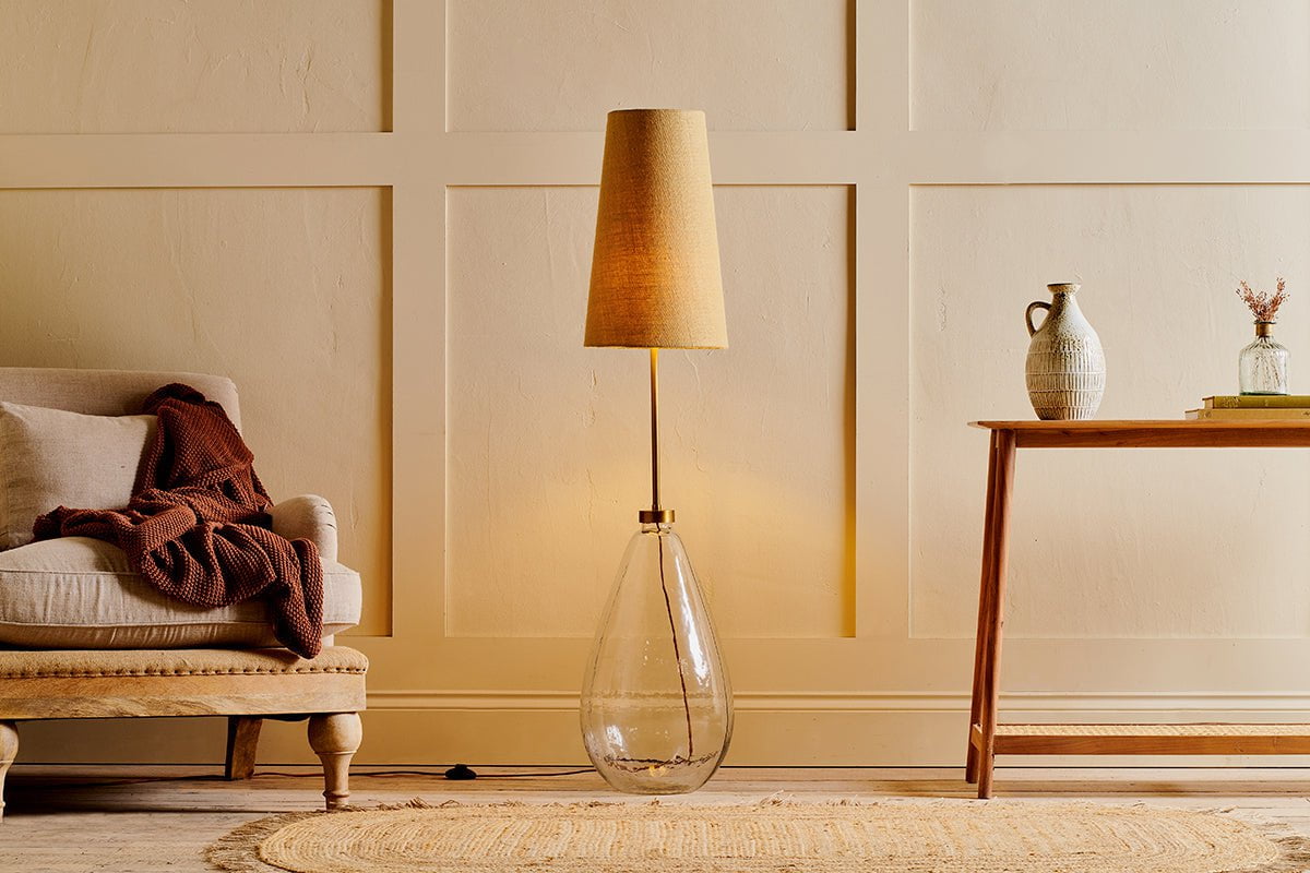 Nkuku Baba Recycled Glass Floor Lamp Clear