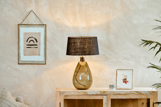 Nkuku Baba Recycled Glass Lamp Green Large Tall