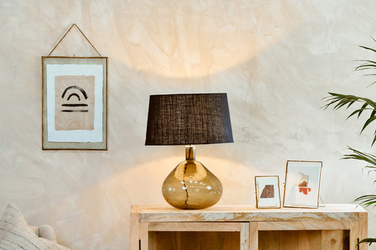 Nkuku Baba Recycled Glass Lamp Green Large Wide