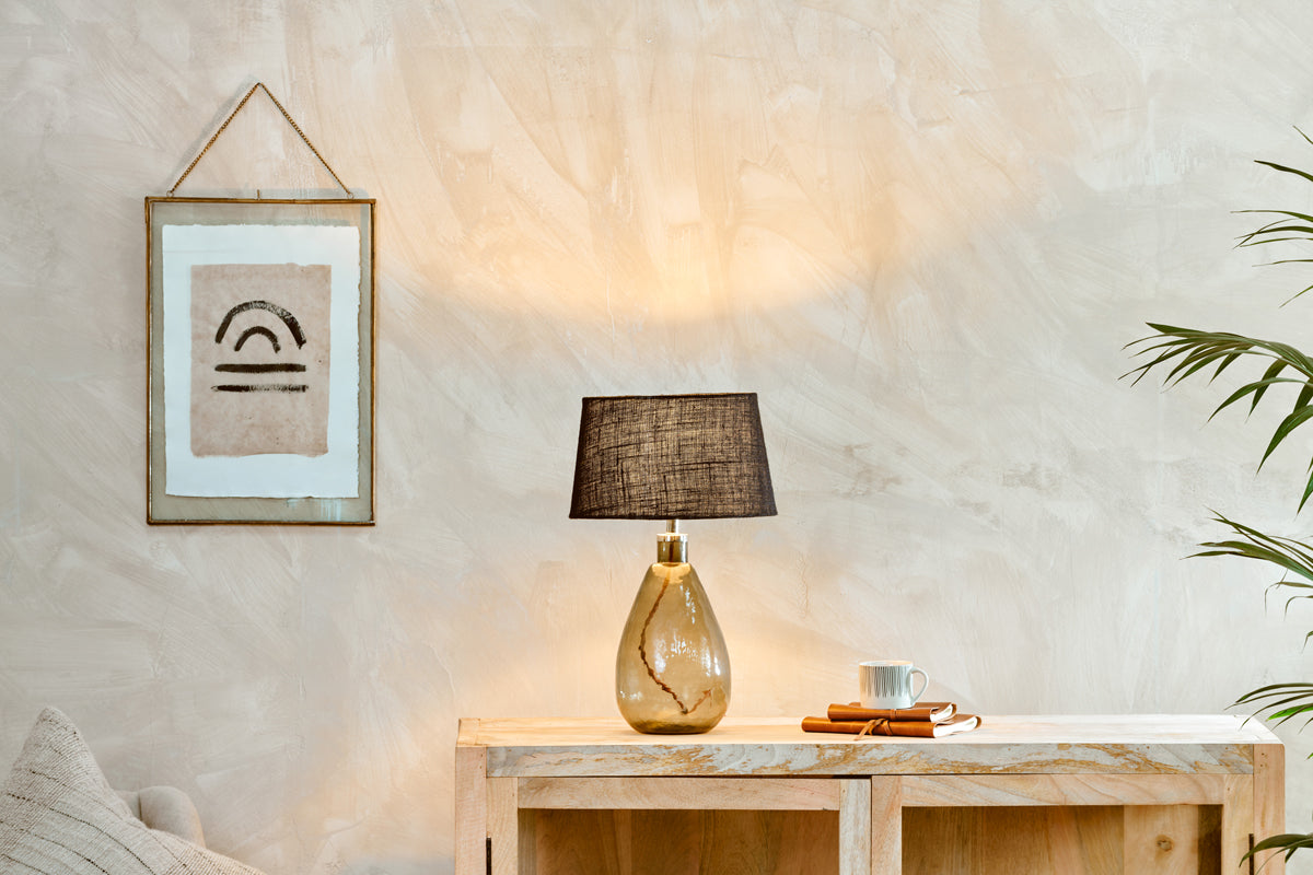 Nkuku Baba Recycled Glass Lamp Green Small Tall