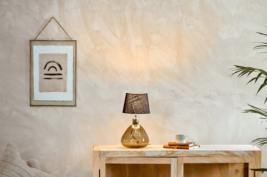 Nkuku Baba Recycled Glass Lamp Green Small Wide