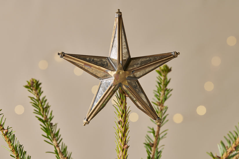 Nkuku Bakara Star Tree Topper Antique Brass