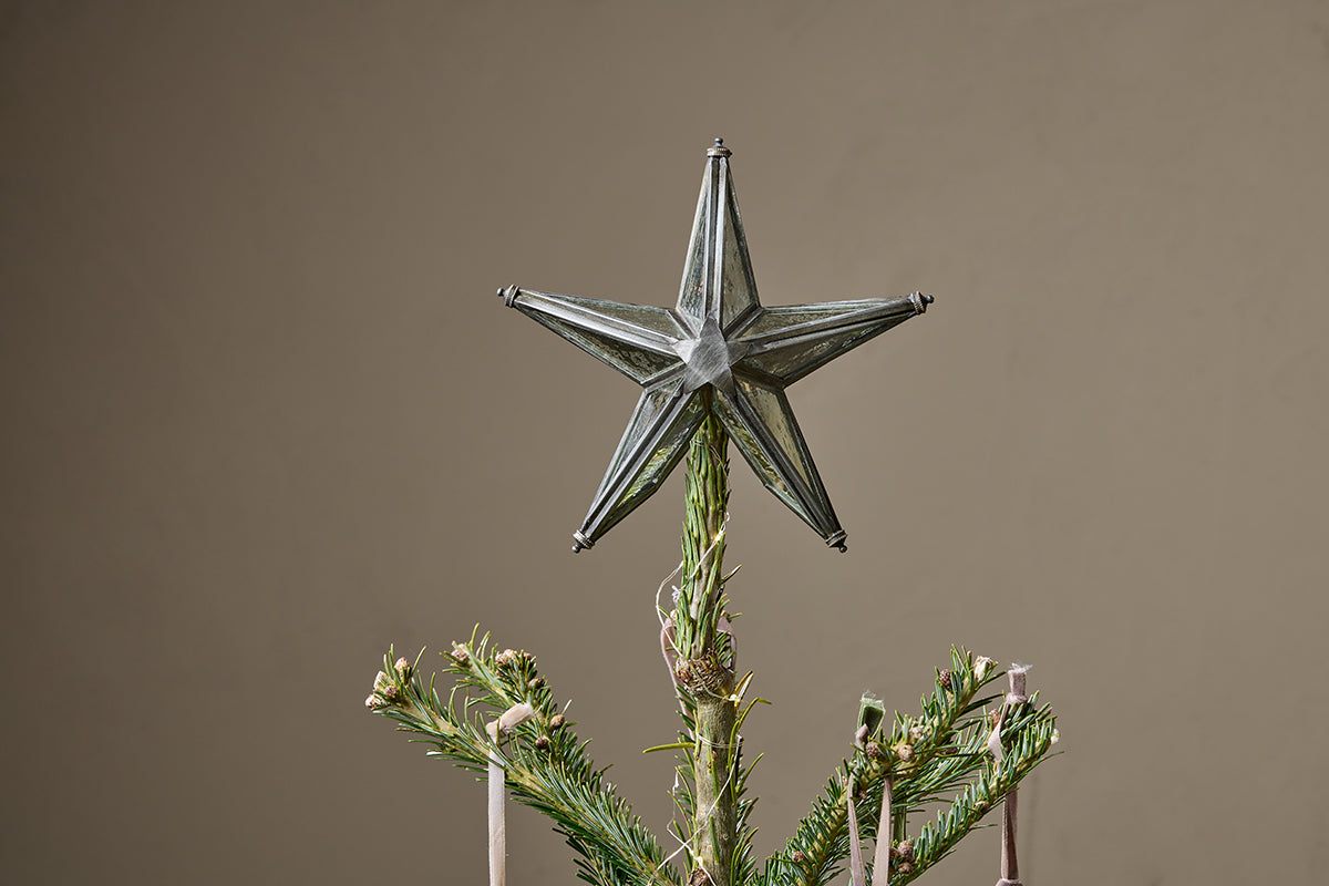 Nkuku Bakara Star Tree Topper Antique Silver