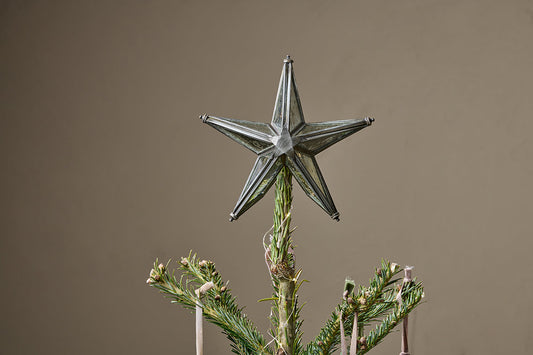 Nkuku Bakara Star Tree Topper Antique Silver