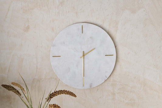 Nkuku Besa Marble Clock White