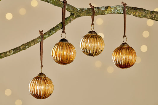 Nkuku Betini Baubles Gold (Set Of 4)