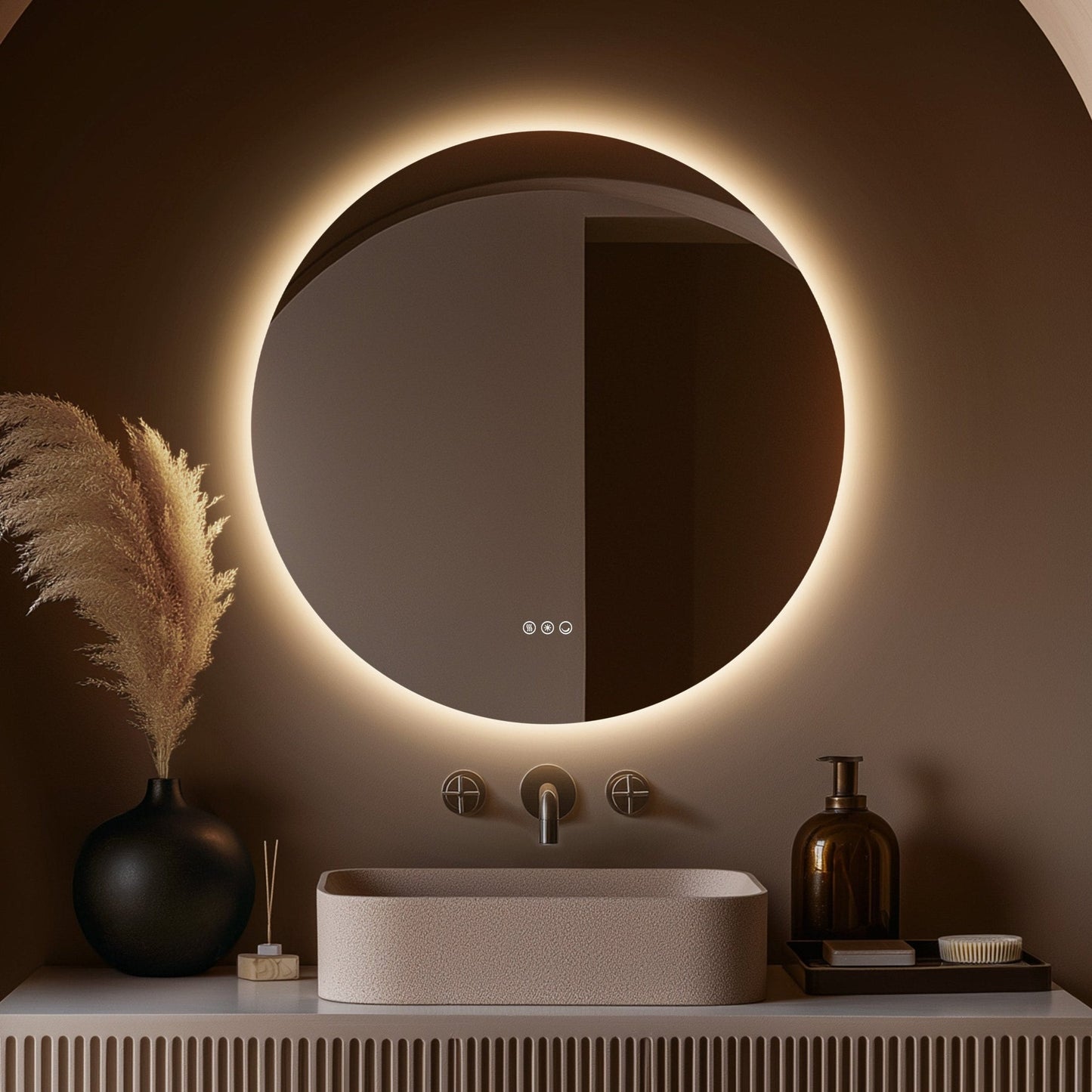 Origins Living Claris Round Illuminated Mirror 80cm