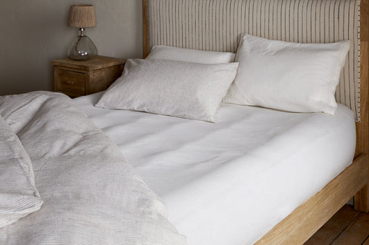 Nkuku Cela Hemp & Cotton Fitted Sheet Natural