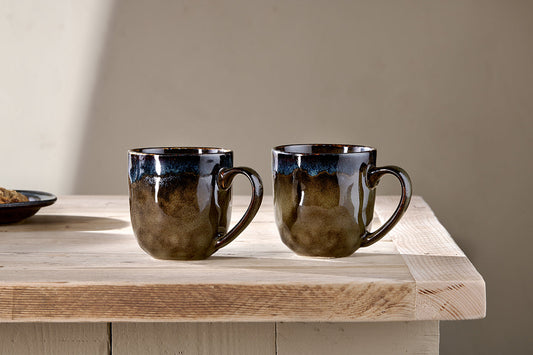Nkuku Cali Mugs Earth Blue (Set Of 2)