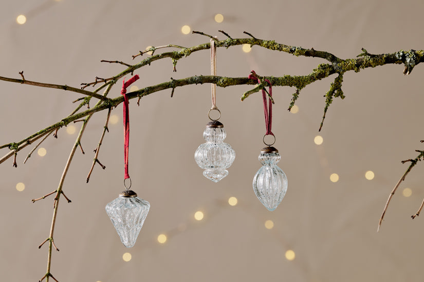 Nkuku Calida Baubles Clear Crackle (Set Of 3)