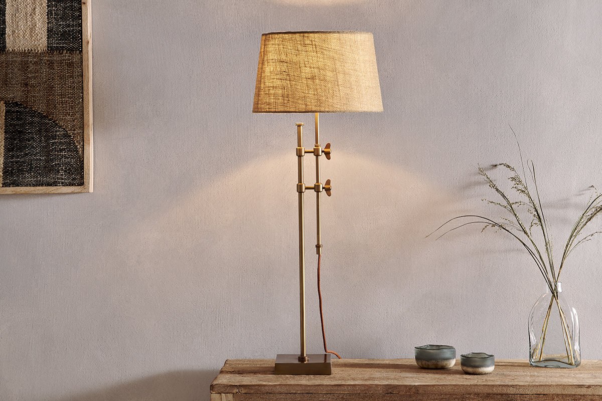 Nkuku Chintala Iron Table Lamp Antique Brass