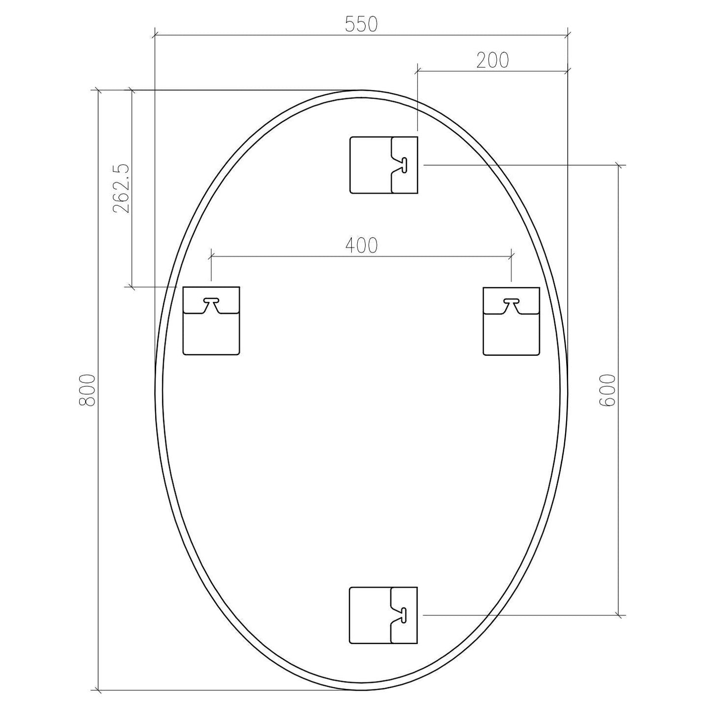 Origins Living Delphine Oval Mirror 55 X 80cm Matt Black