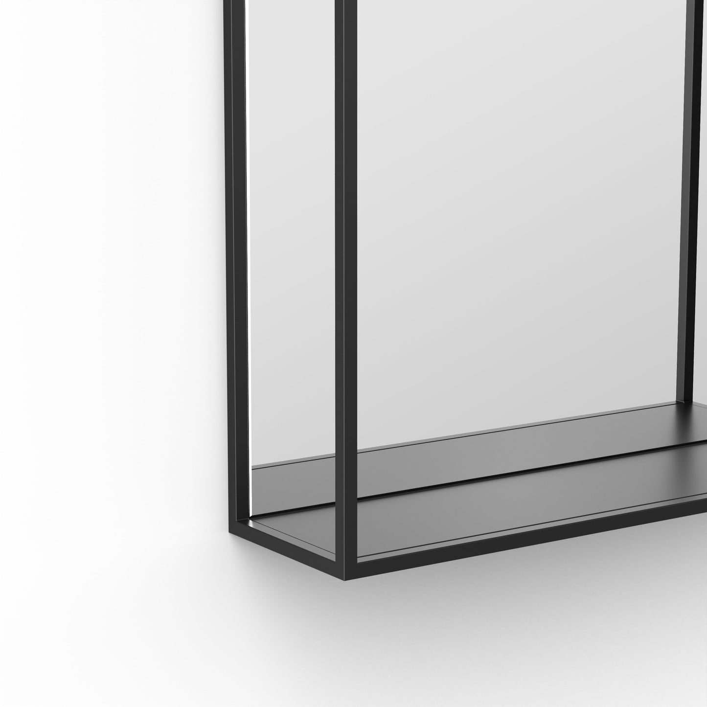 Origins Living Docklands Mirror With Shelf 50x80cm Matt Black