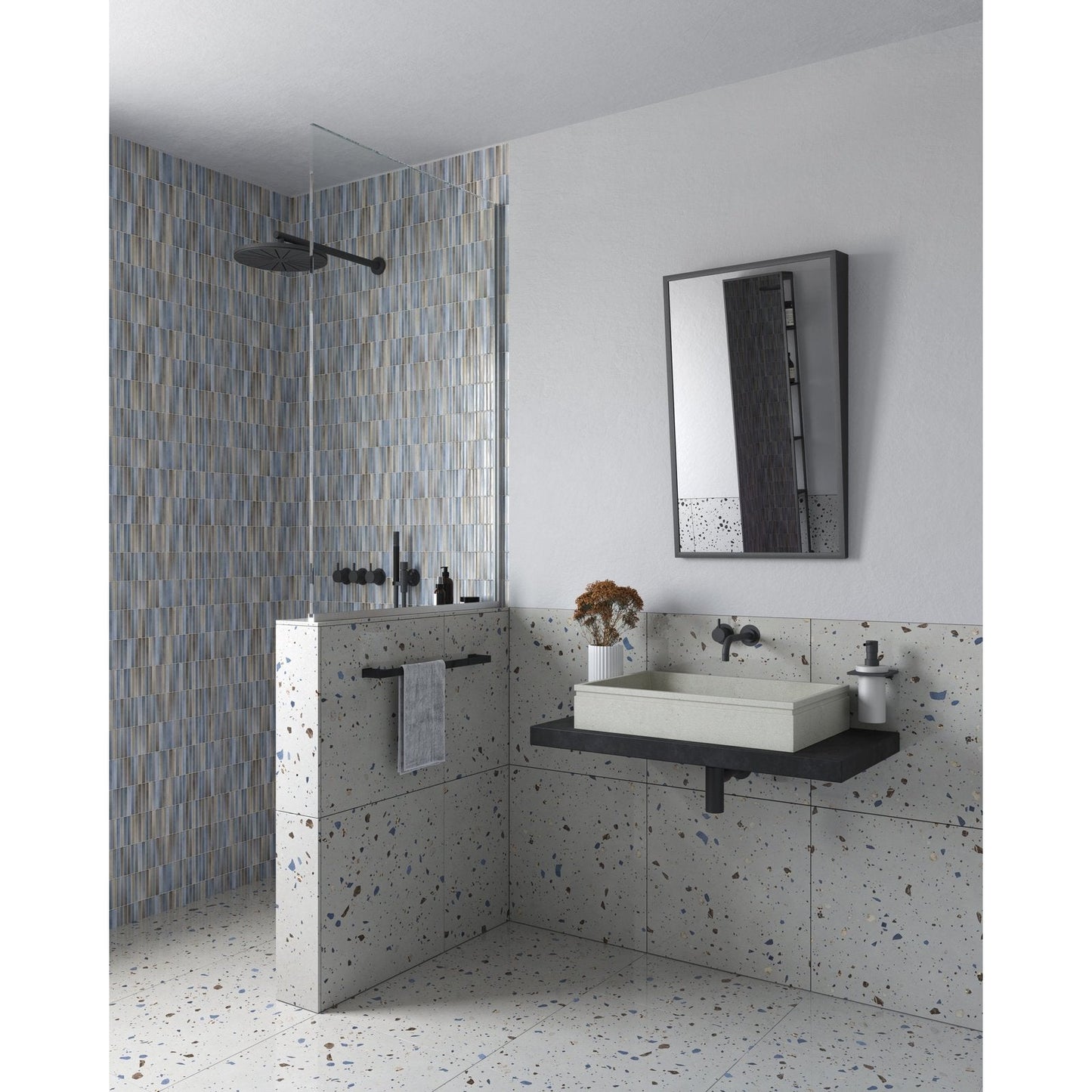 Origins Living Docklands Inclusive Angled Mirror 50x80cm Matt Black