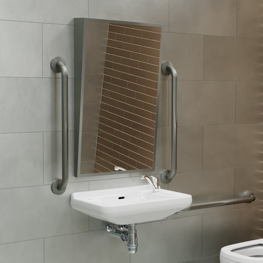 Origins Living Docklands Inclusive Angled Mirror 50x80cm Brushed Stainless Steel