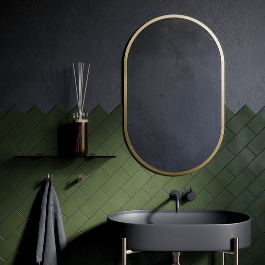 Origins Living Docklands Capsule Mirror 50x80cm Brushed Brass
