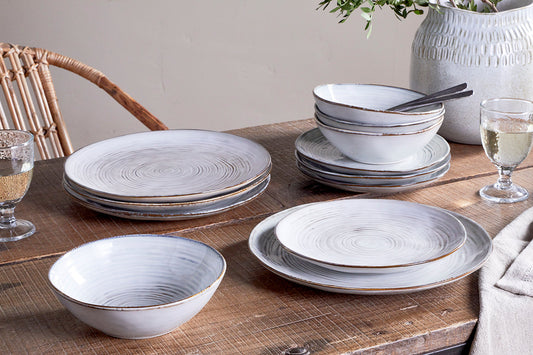 Nkuku Dhanuk Ceramic Dinnerware Set (Set Of 12)