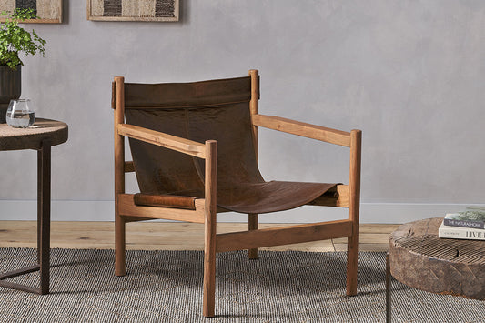 Nkuku Dalibar Leather Lounger Tan