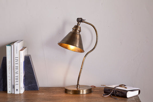 Nkuku Damba Desk Lamp Antique Brass