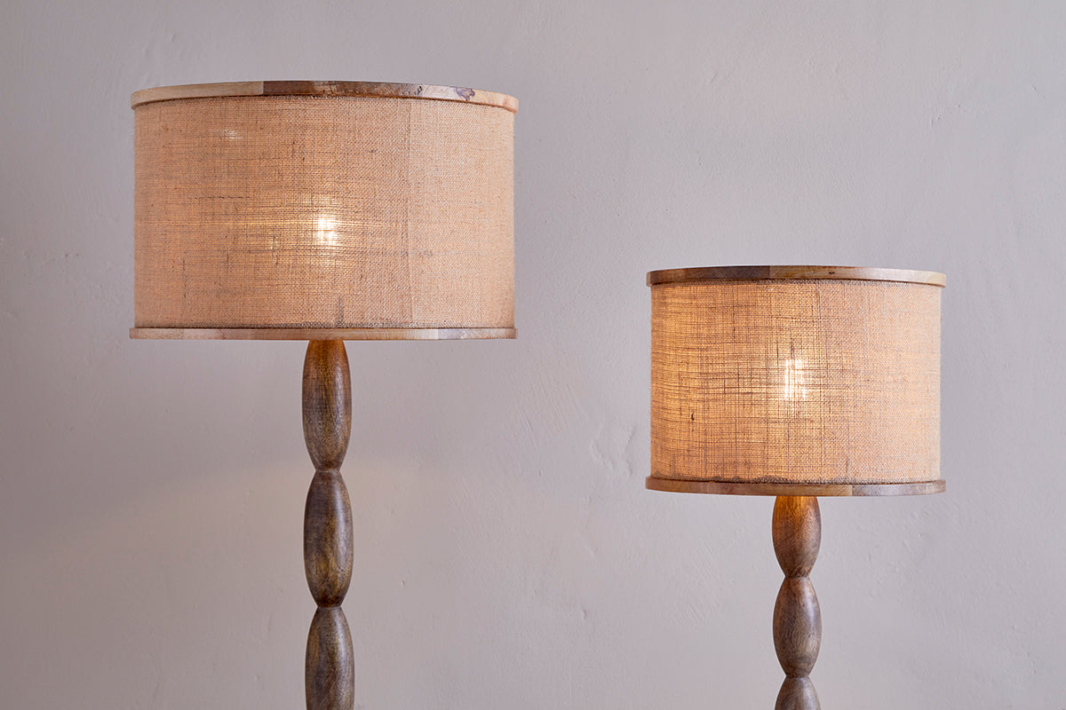 Nkuku Darat Mango Wood & Jute Lampshade Natural
