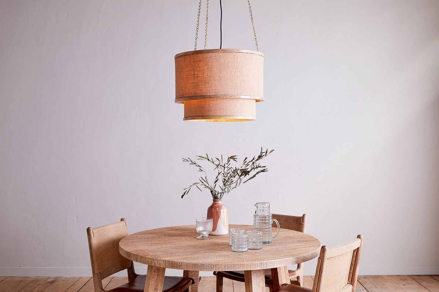 Nkuku Darat Mango Wood & Jute Pendant Natural