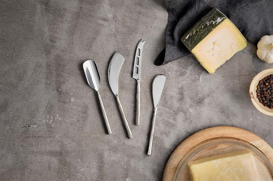 Nkuku Darsa Cheese Knife Set Brushed Silver (Set Of 4)