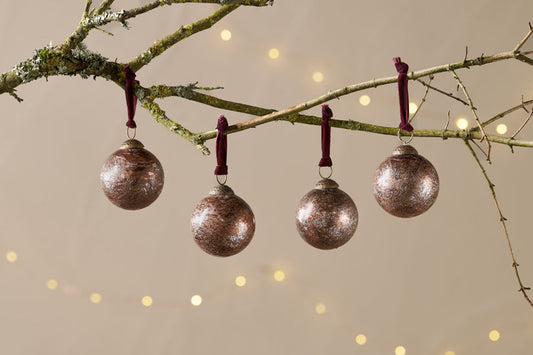 Nkuku Darya Baubles Antique Burgundy (Set Of 4)