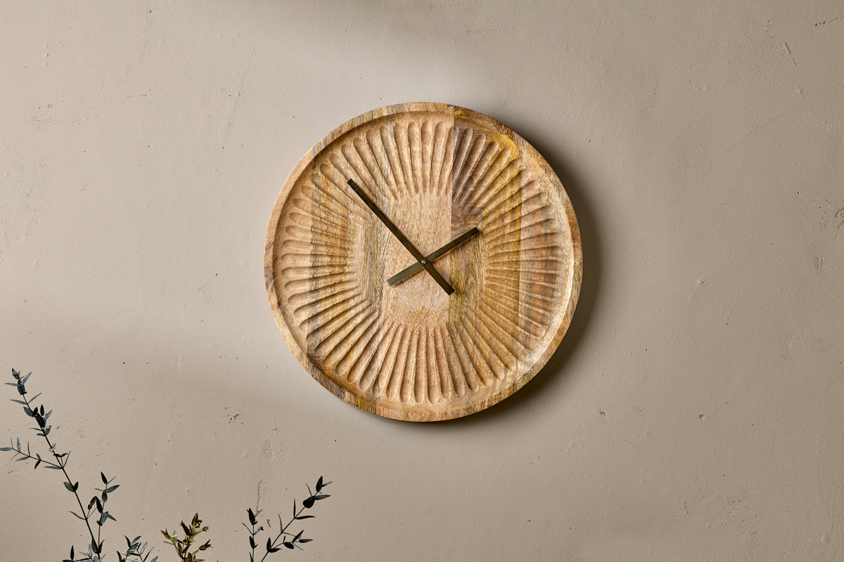 Nkuku Deevena Mango Wood Clock