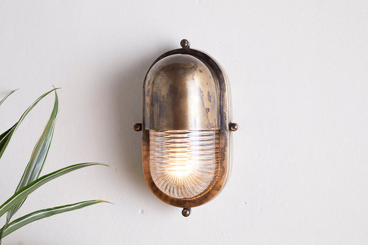 Nkuku Denaya Outdoor Wall Lamp Antique Brass