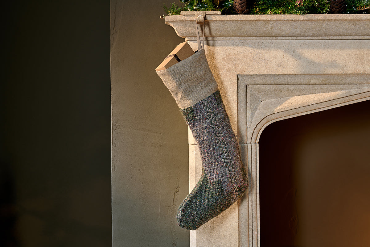 Nkuku Dhanda Recycled Wool Stocking Moss & Natural