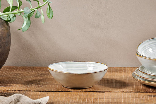 Nkuku Dhanuk Ceramic Cereal Bowl Cream