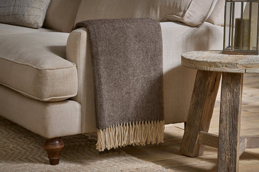 Nkuku Dilli Wool Throw Dark Brown