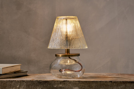 Nkuku Dimalai Recycled Glass Table Lamp Clear
