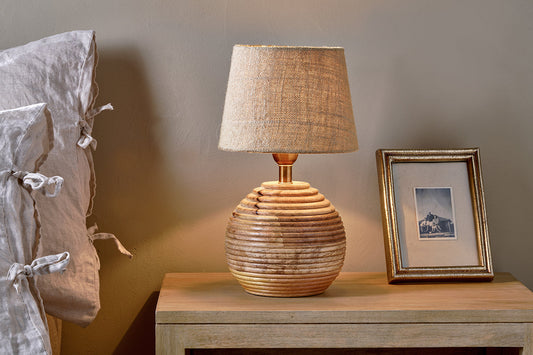Nkuku Drisana Mango Wood Bedside Table Lamp