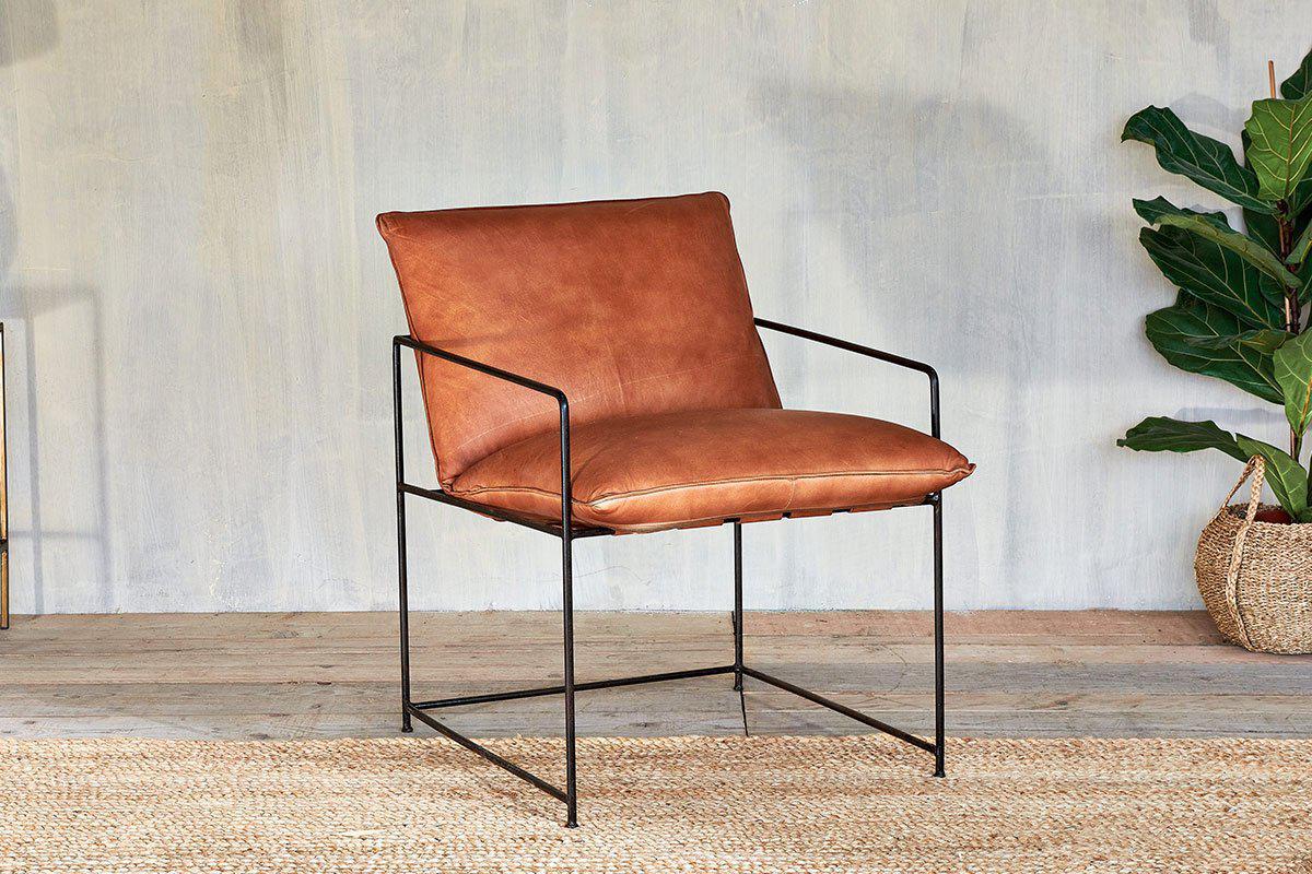 Nkuku Durium Leather Lounger Aged Tan