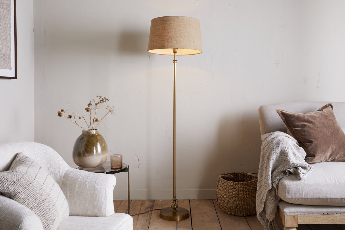 Nkuku Ehadi Antique Floor Lamp Antique Brass