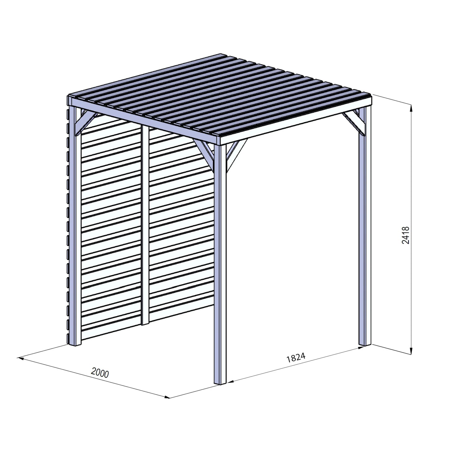 2m x 2m Pressure Treated Pergola