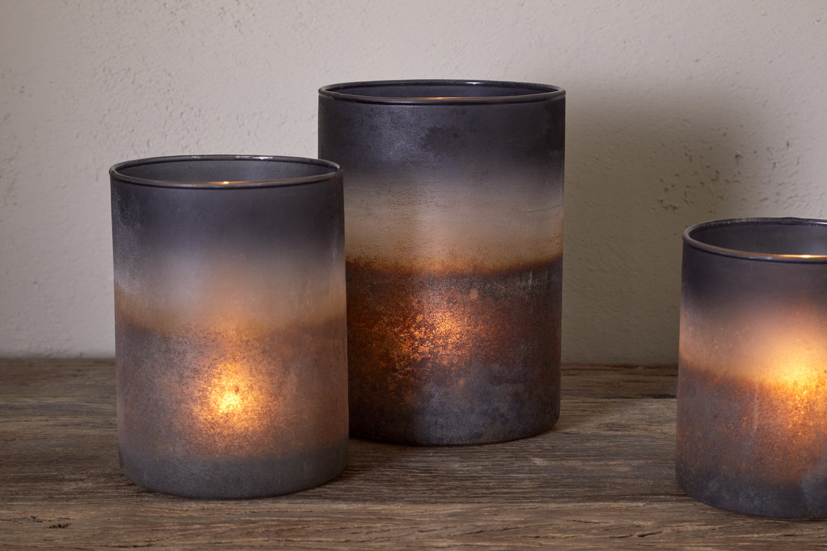 Nkuku Etti Tealight Holders Navy & Smoke