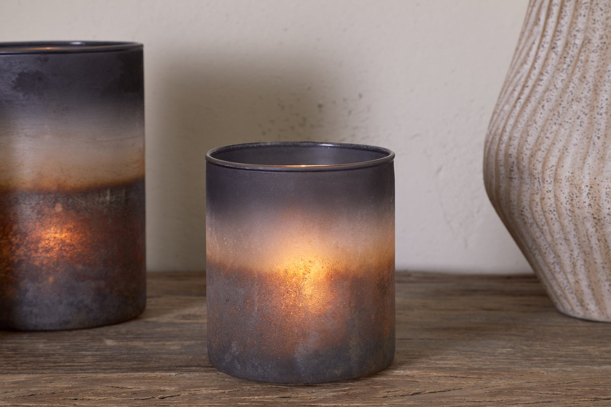Nkuku Etti Tealight Holders Navy & Smoke