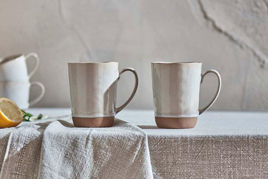 Nkuku Edo Large Mug Terracotta (Set Of 2)