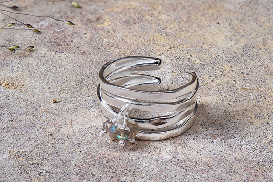 Nkuku Elina Labradorite Ring Silver