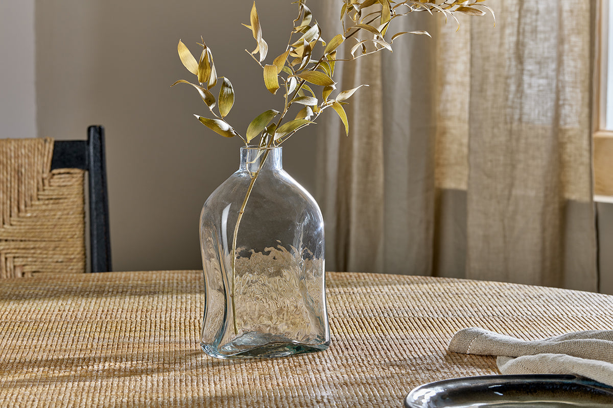 Nkuku Ellam Recycled Glass Bottle Vase Clear