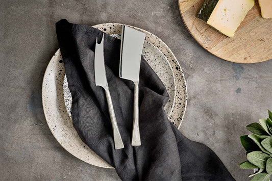 Nkuku Ena Cheese Knife Set Brushed Silver (Set Of 2)